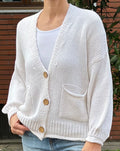 duda. - Maglioncino cardigan bianco panna
